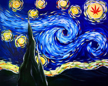 Load image into Gallery viewer, Stoners Starry Night – 48-Hour Access Online Painting Class 🎨💨